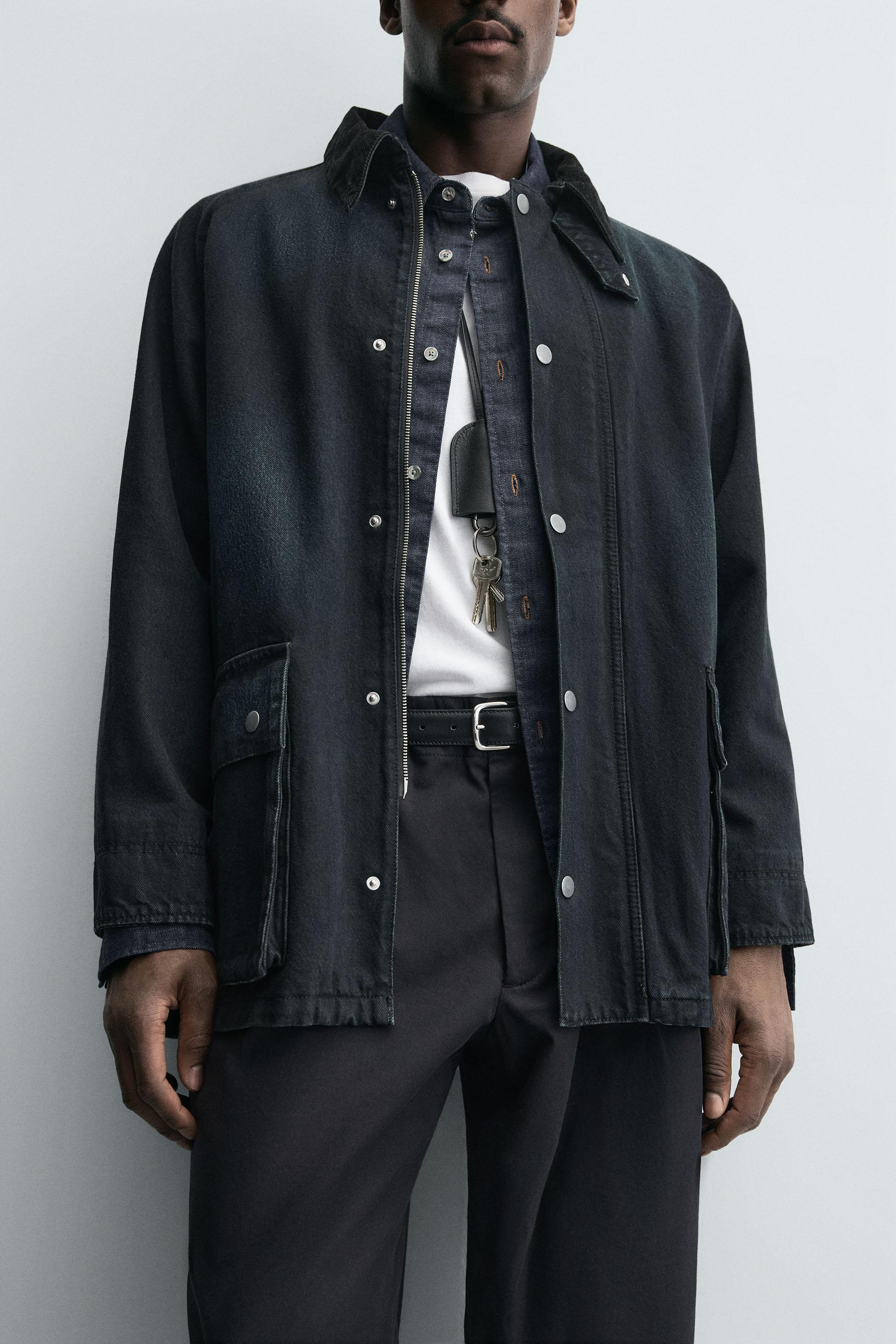 CONTRASTING COLLAR DENIM JACKET